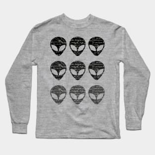 Three Alien Heads Long Sleeve T-Shirt